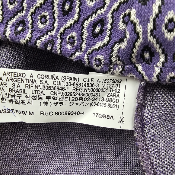 🌞NWOT Zara Geometric Open-Back Collared V-Neck Short Sleeve Bodysuit Lilac M - Picture 10 of 10